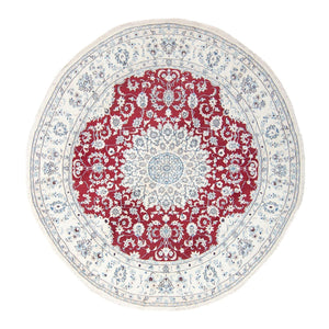 Perzisch tapijt - Nain rond  - 300 x 300 cm - donkerrood