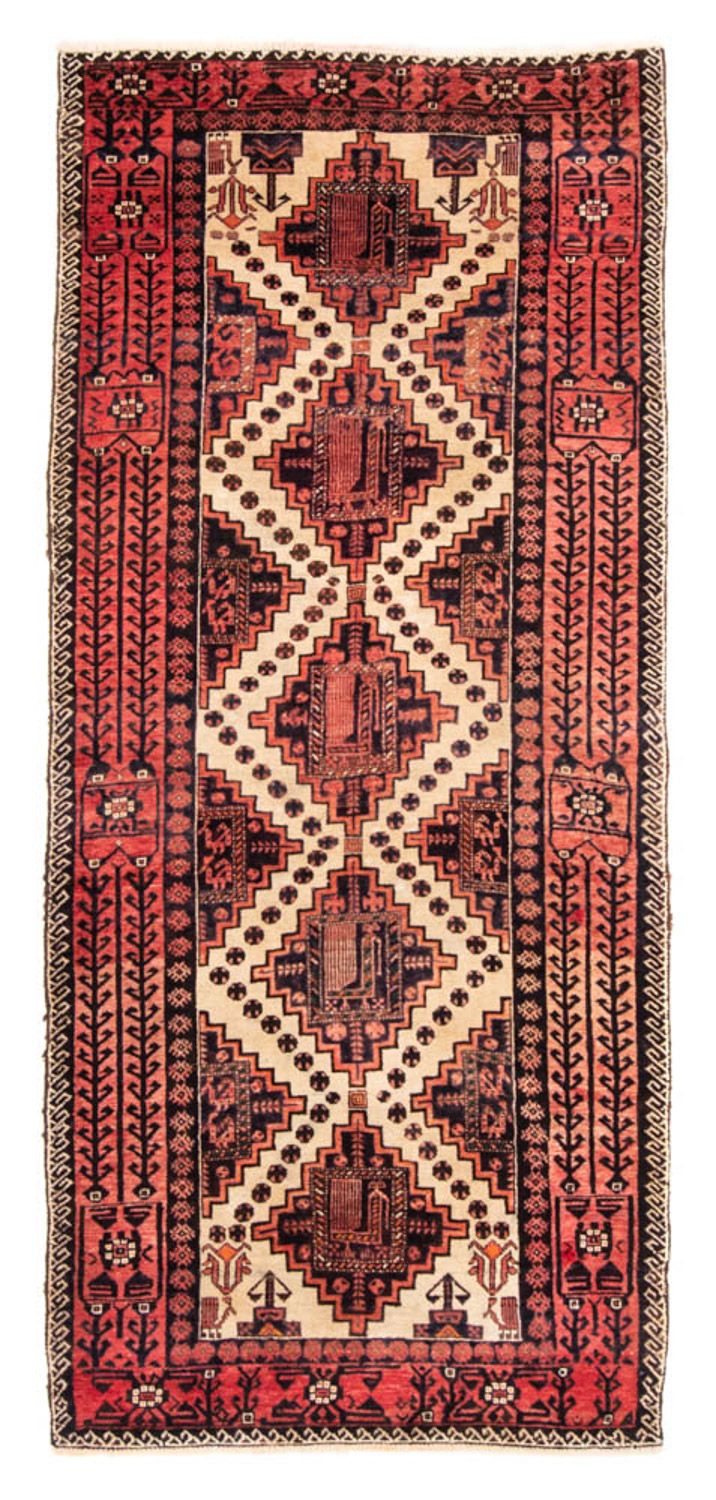 Loper Baluch tapijt - 238 x 100 cm - licht rood