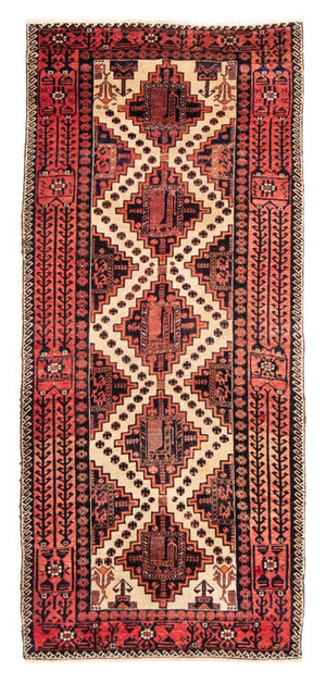 Loper Baluch tapijt - 238 x 100 cm - licht rood