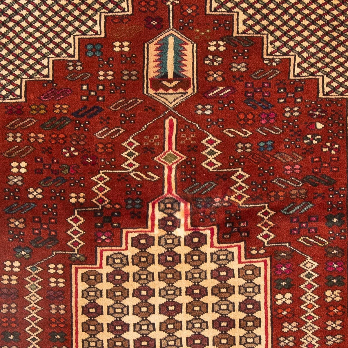 Baluch tapijt vierkant  - 174 x 133 cm - rood