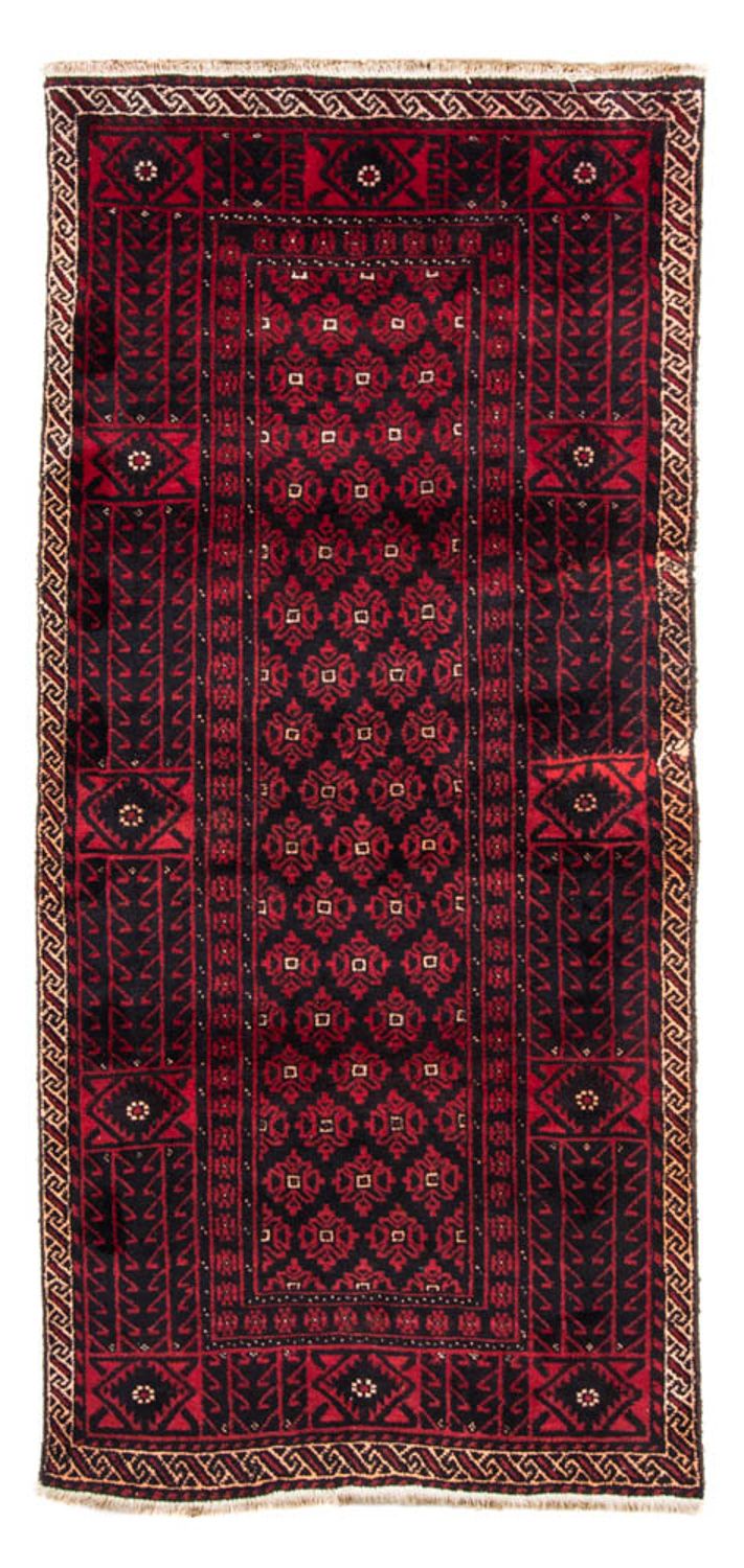 Loper Baluch tapijt - 222 x 110 cm - donkerrood
