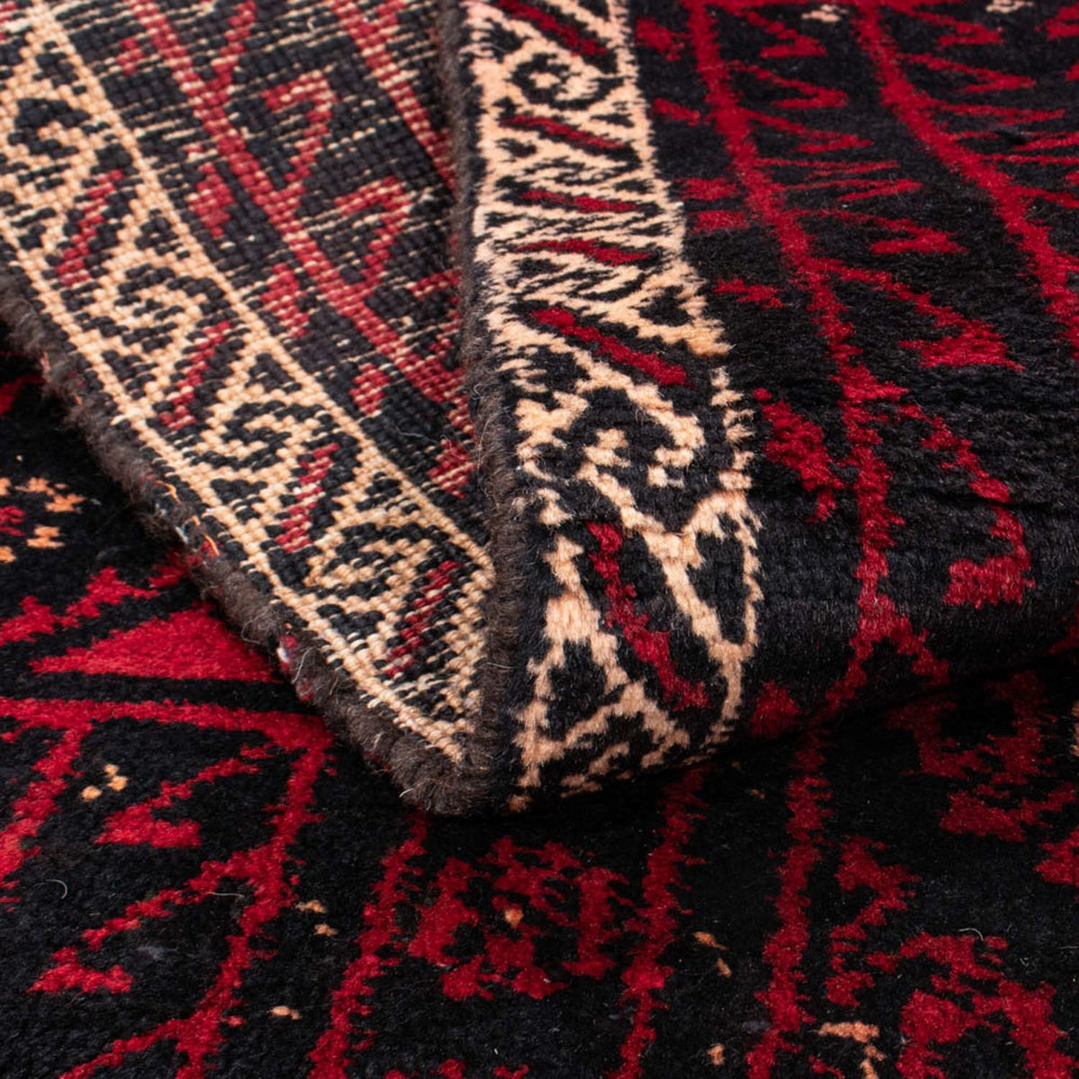 Loper Baluch tapijt - 222 x 110 cm - donkerrood