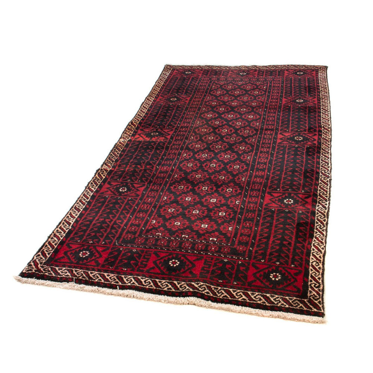Loper Baluch tapijt - 222 x 110 cm - donkerrood