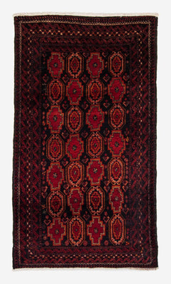 Loper Baluch tapijt - 185 x 110 cm - donkerrood