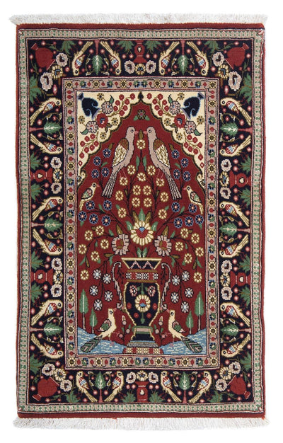 Qom Tapijt 63x105cm - Perzisch tapijt