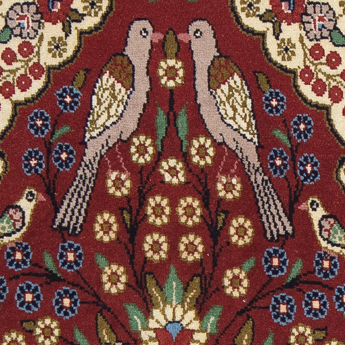 Perzisch tapijt - Ghom - 105 x 63 cm - donkerrood