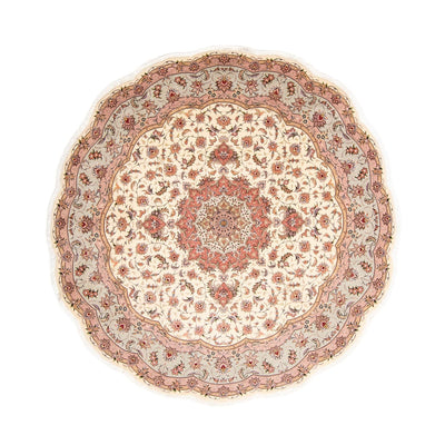 Perzisch tapijt - Tabriz - Royal rond  - 250 x 250 cm - beige