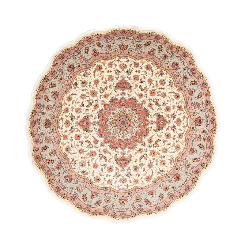 Perzisch tapijt - Tabriz - Royal rond  - 250 x 250 cm - beige