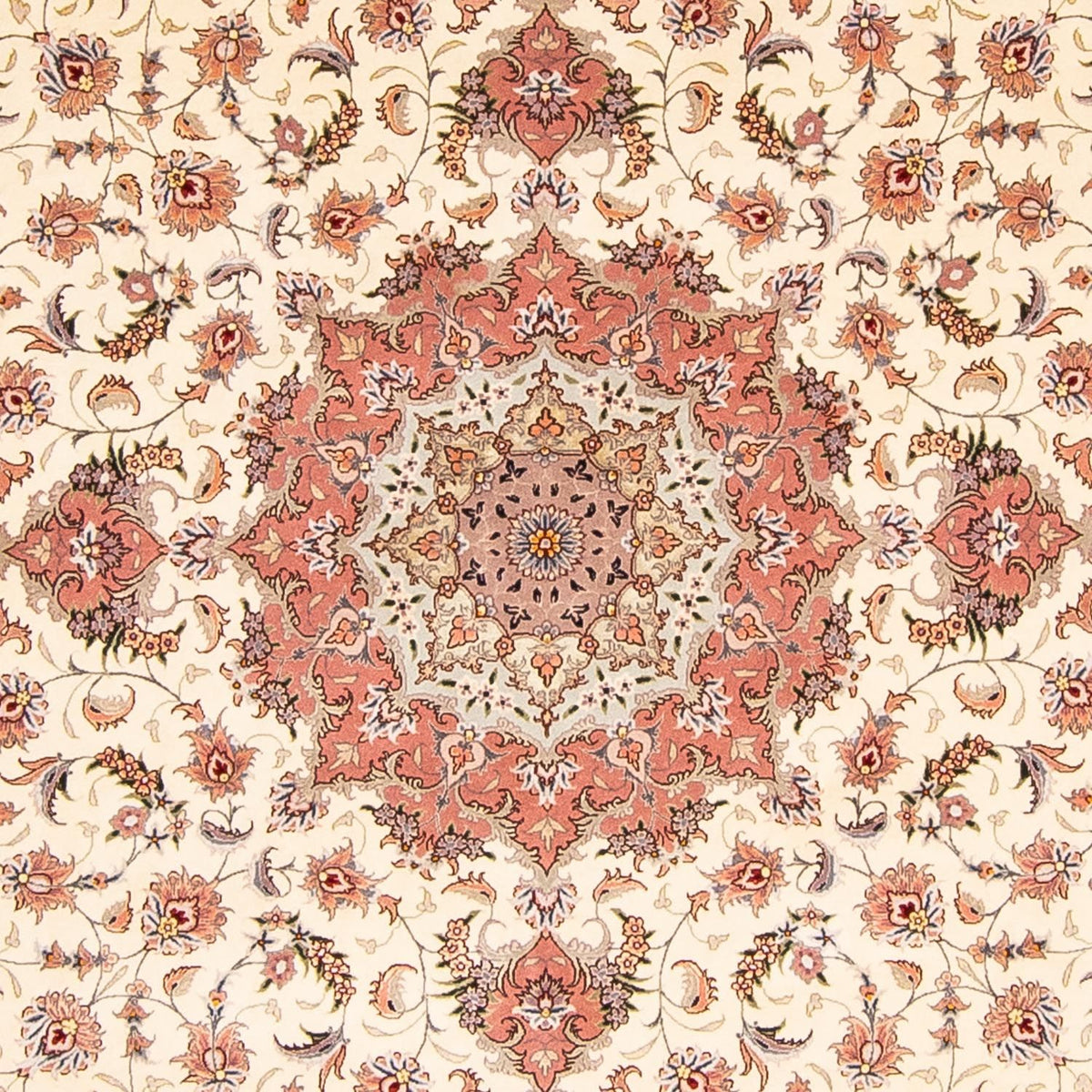 Perzisch tapijt - Tabriz - Royal rond  - 250 x 250 cm - beige