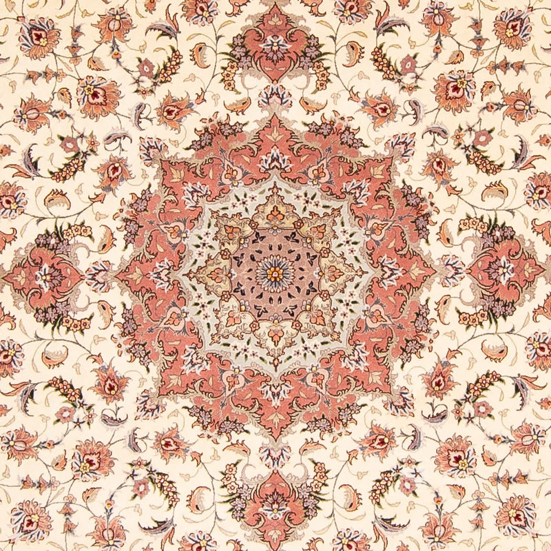 Perzisch tapijt - Tabriz - Royal rond  - 250 x 250 cm - beige