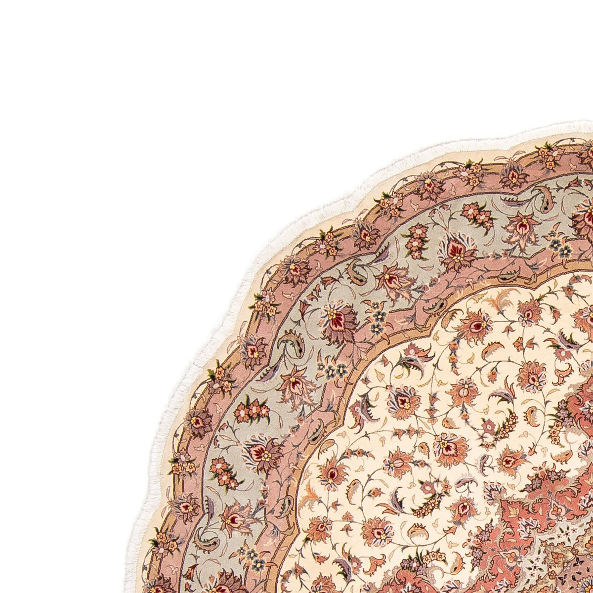 Perzisch tapijt - Tabriz - Royal rond  - 250 x 250 cm - beige