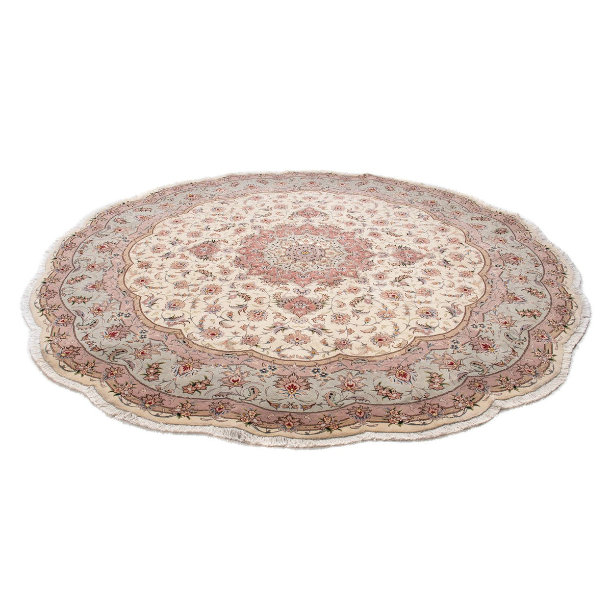 Perzisch tapijt - Tabriz - Royal rond  - 250 x 250 cm - beige