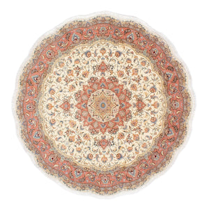 Perzisch tapijt - Tabriz - Royal rond  - 194 x 194 cm - beige