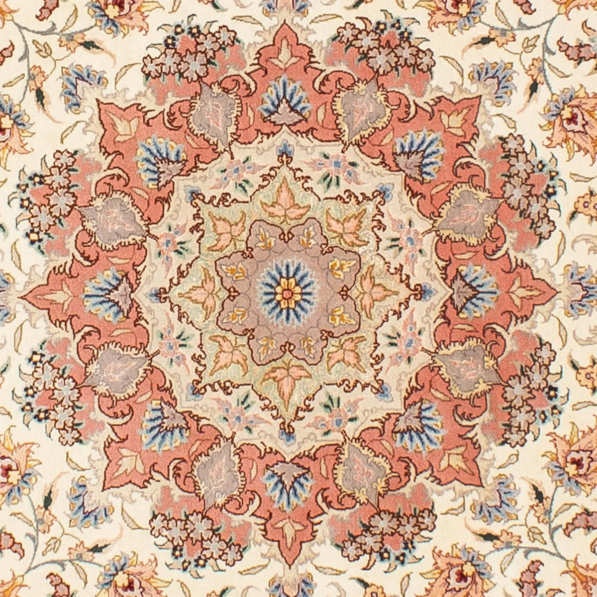 Perzisch tapijt - Tabriz - Royal rond  - 194 x 194 cm - beige