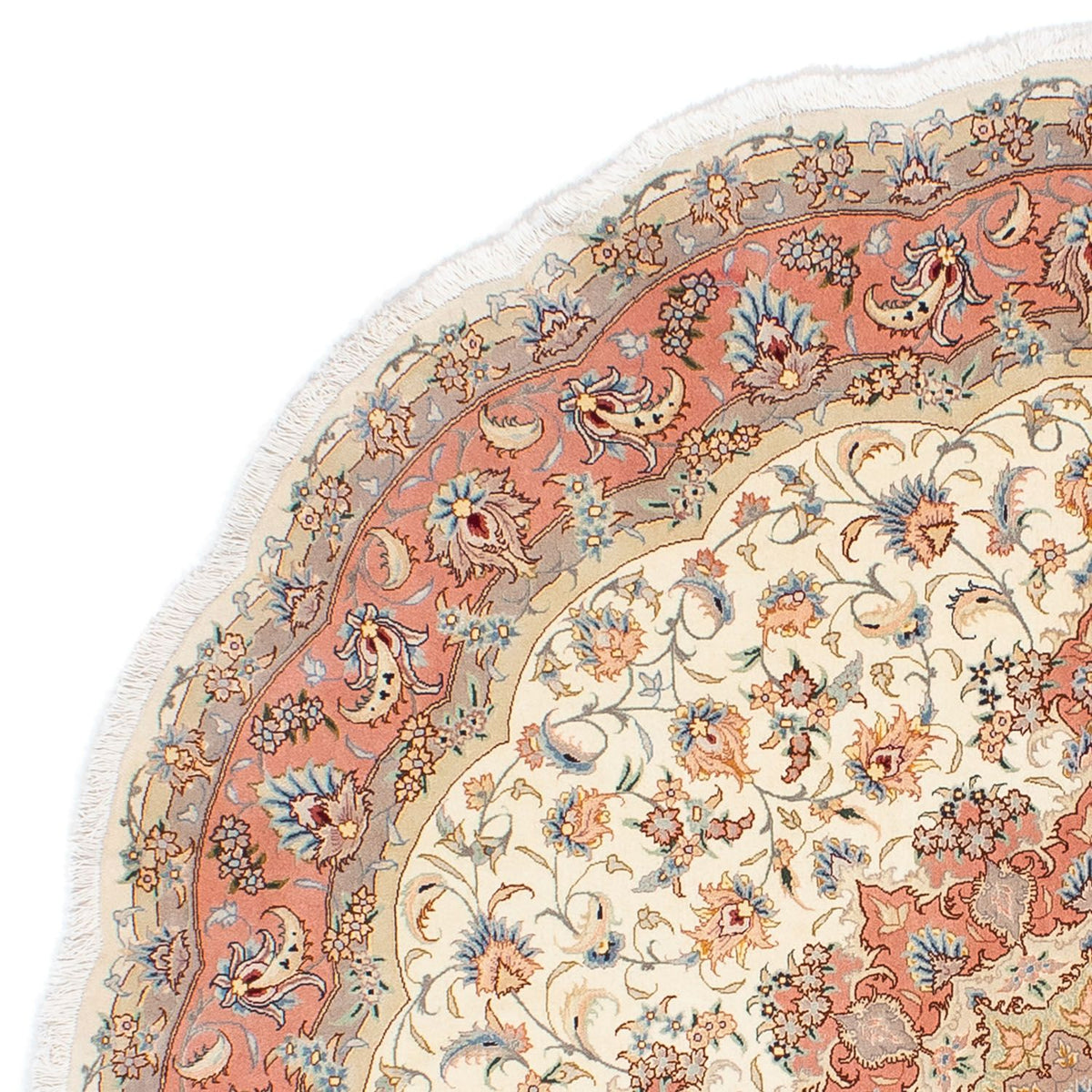 Perzisch tapijt - Tabriz - Royal rond  - 194 x 194 cm - beige
