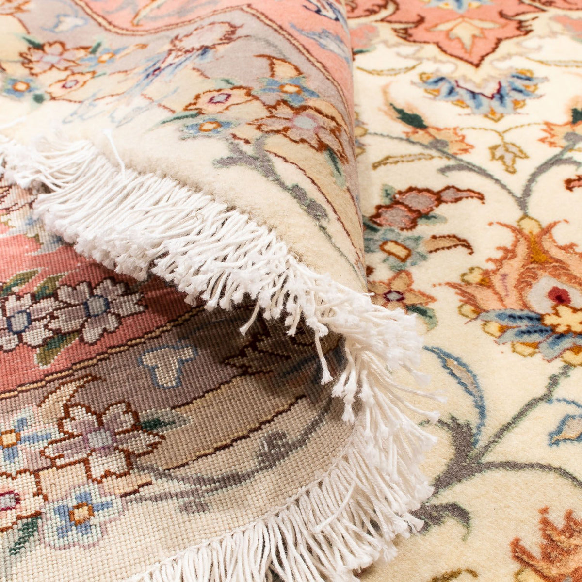 Perzisch tapijt - Tabriz - Royal rond  - 194 x 194 cm - beige