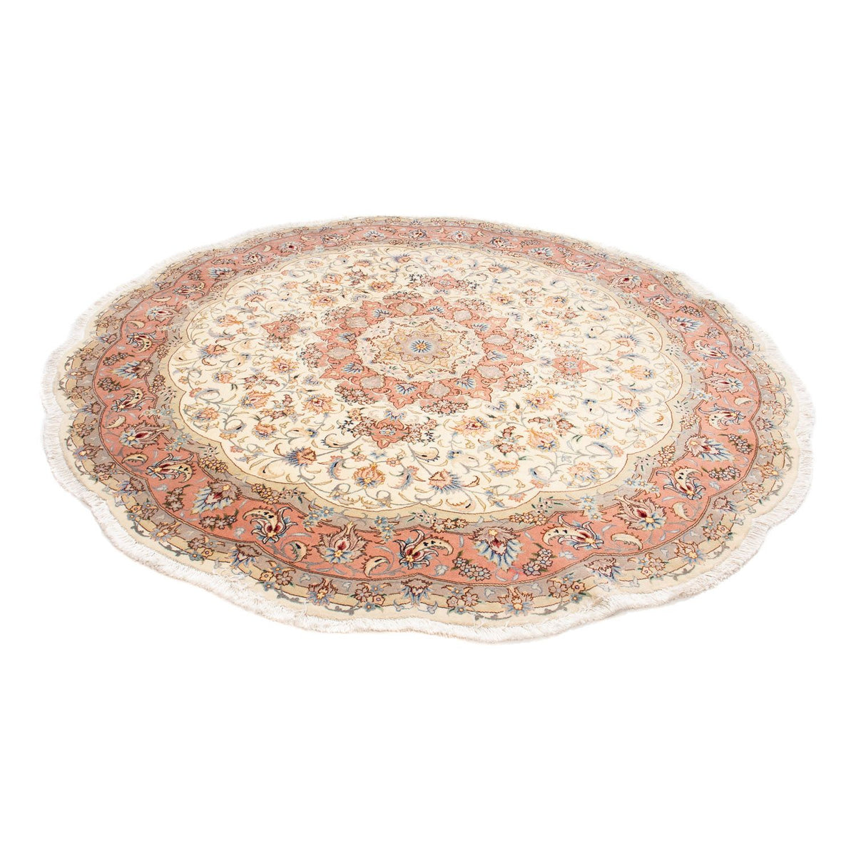 Perzisch tapijt - Tabriz - Royal rond  - 194 x 194 cm - beige