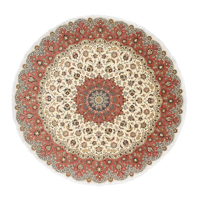 Perzisch tapijt - Tabriz - Royal rond  - 242 x 242 cm - beige