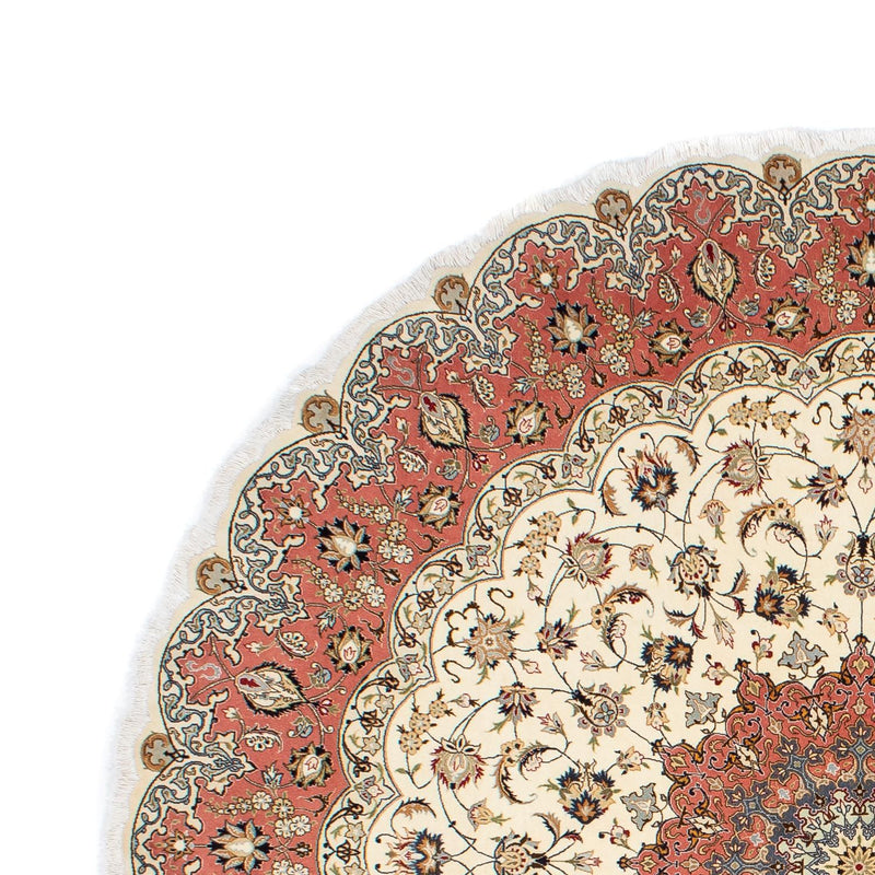Perzisch tapijt - Tabriz - Royal rond  - 242 x 242 cm - beige