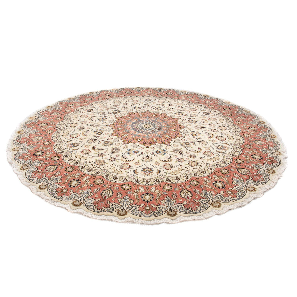 Perzisch tapijt - Tabriz - Royal rond  - 242 x 242 cm - beige