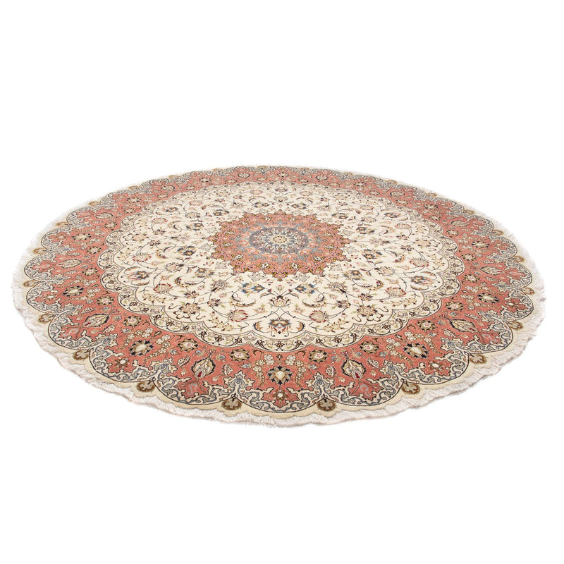 Perzisch tapijt - Tabriz - Royal rond  - 242 x 242 cm - beige