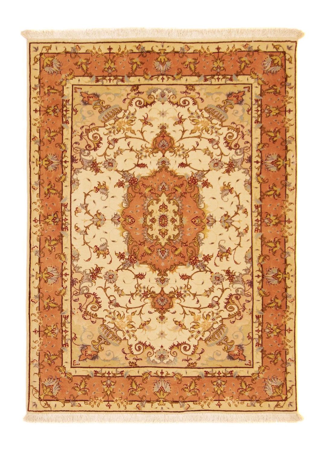 Perzisch tapijt - Tabriz - Royal - 141 x 103 cm - beige