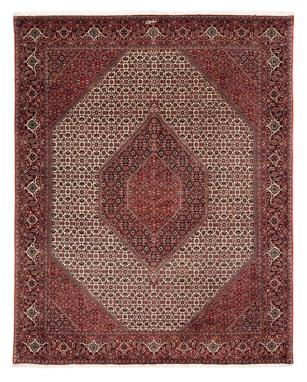 Perzisch tapijt - Bijar - 254 x 203 cm - donkerrood