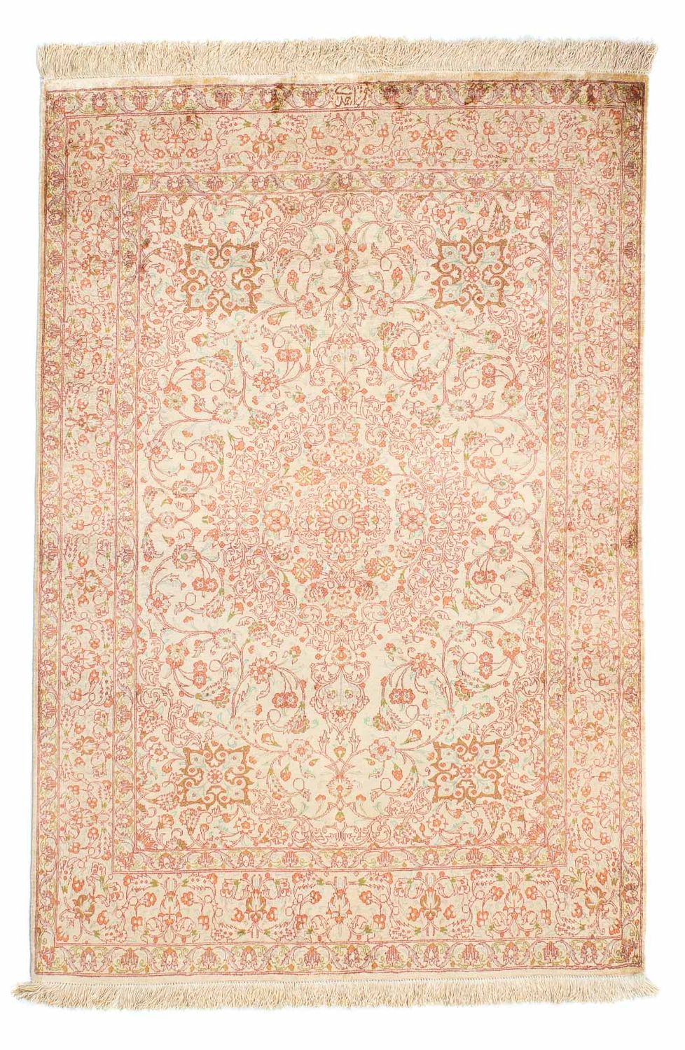 Perzisch tapijt - Ghom - 146 x 98 cm - beige