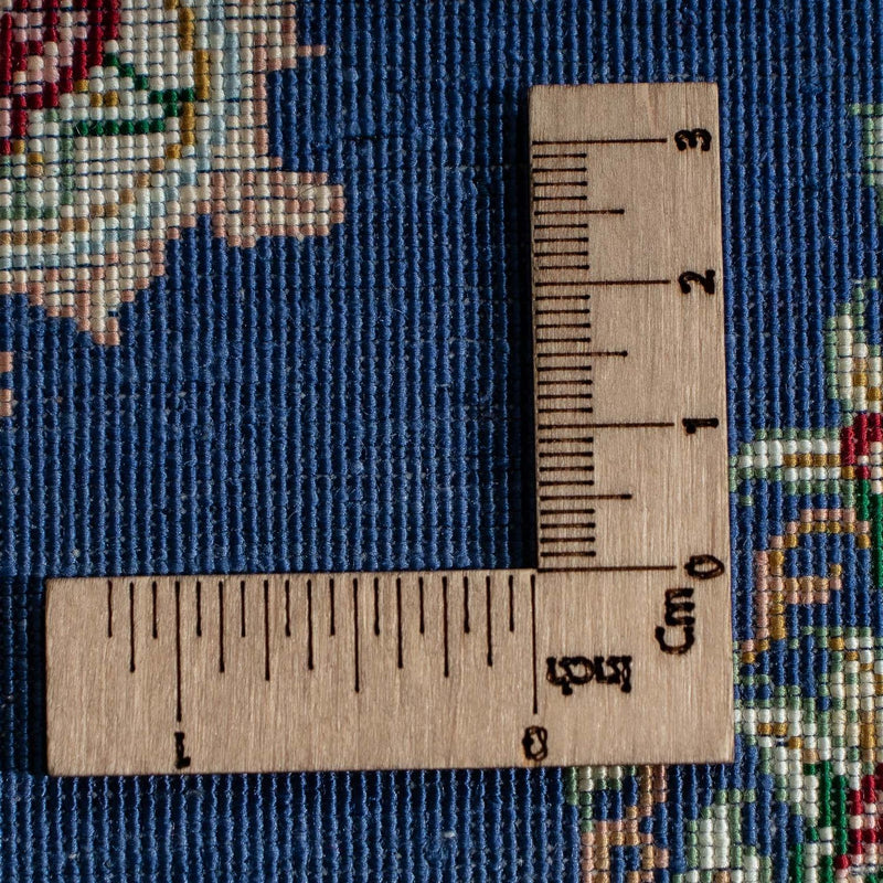 Zijden tapijt - Ghom Silk - Premium - 39 x 28 cm - donkerblauw