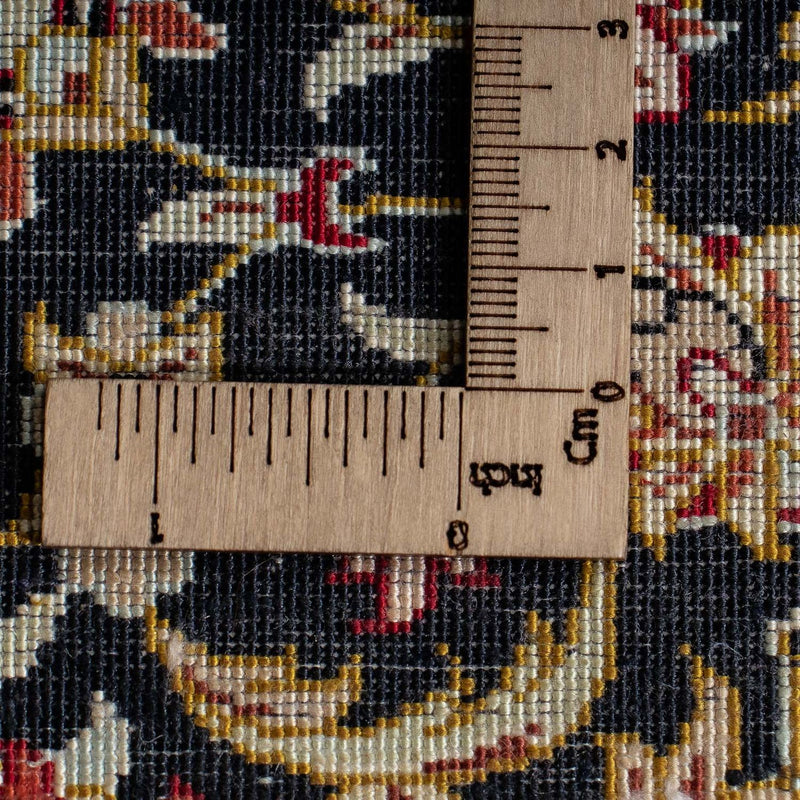 Zijden tapijt - Ghom Silk - Premium - 41 x 28 cm - donkerblauw