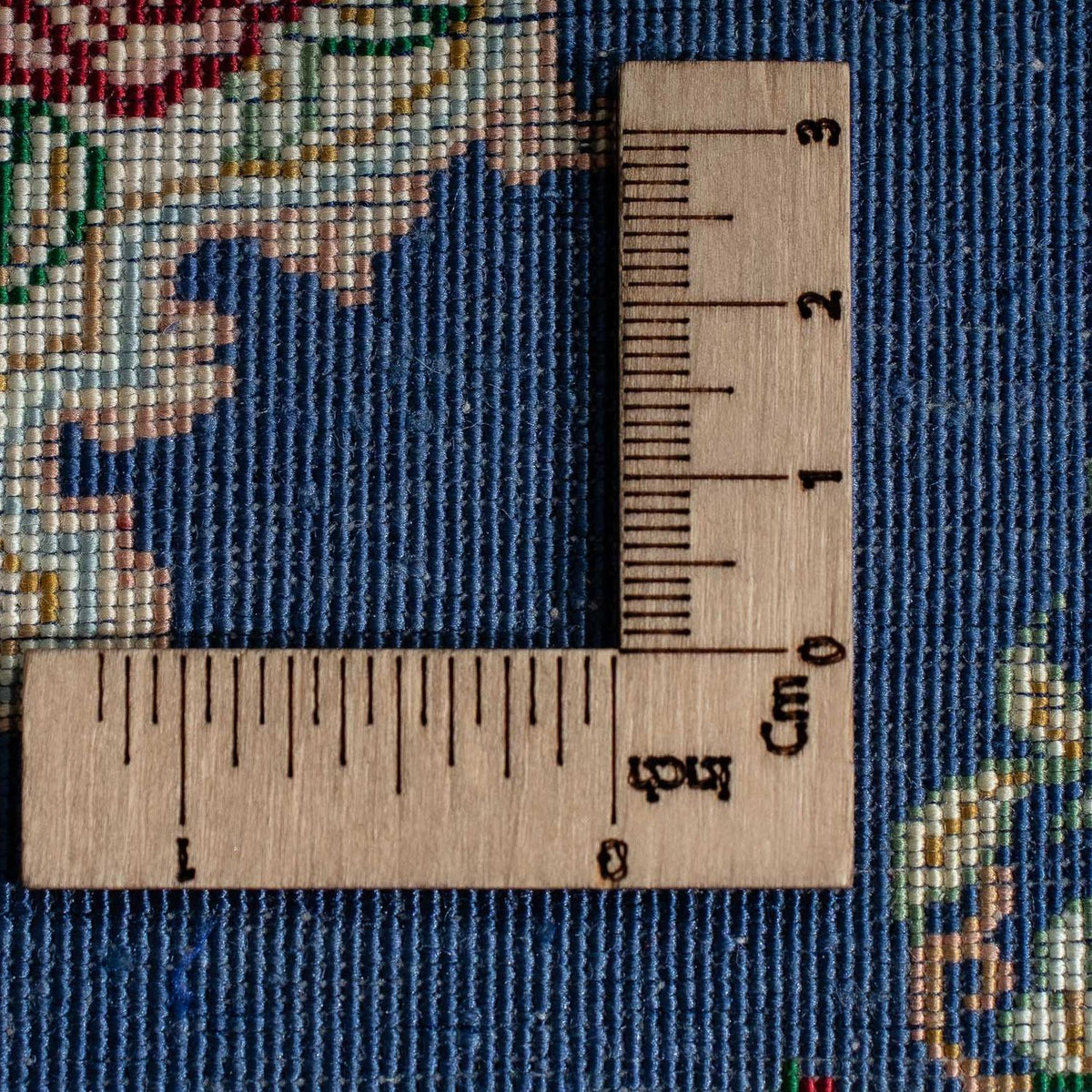 Zijden tapijt - Ghom Silk - Premium - 40 x 28 cm - donkerblauw