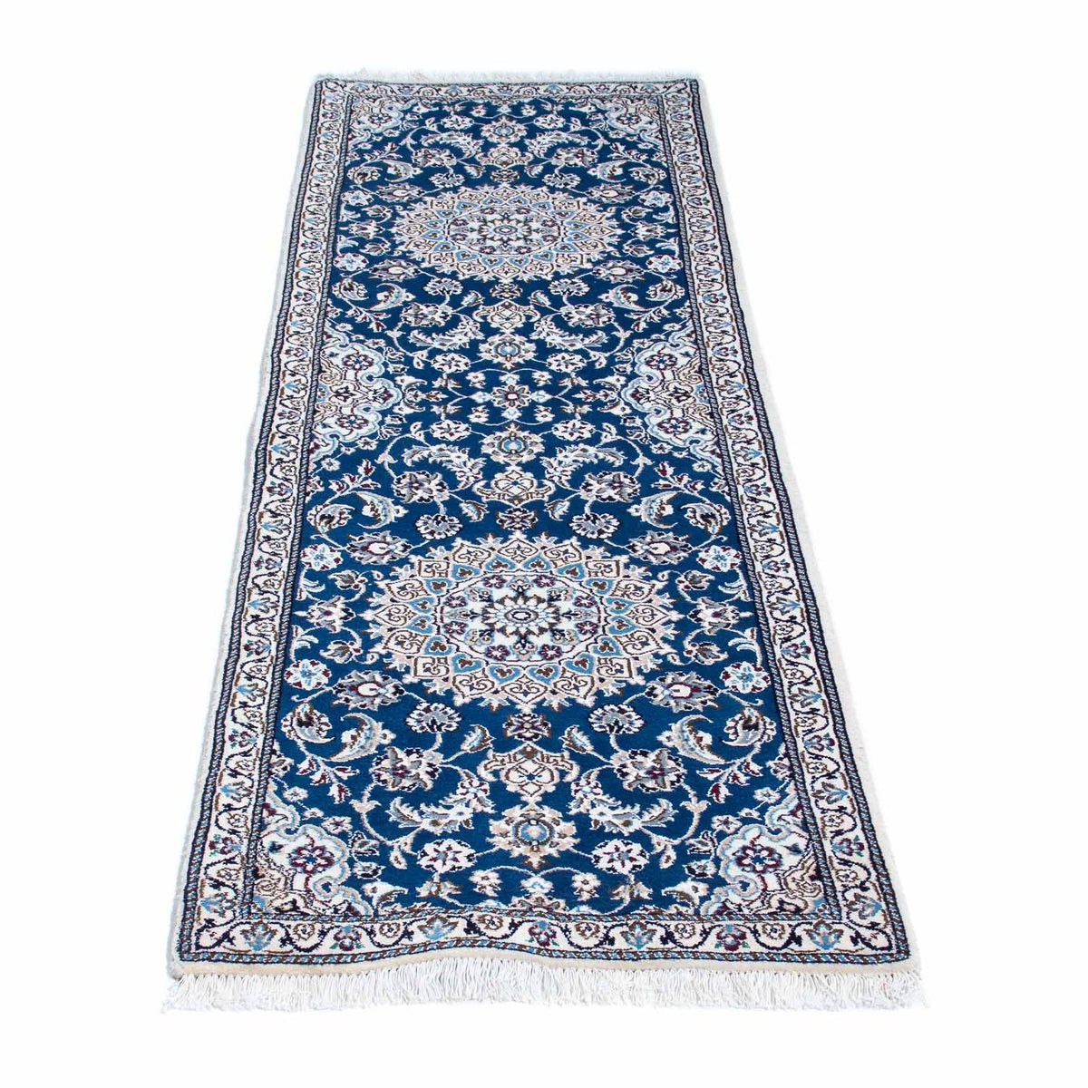 Loper Perzisch tapijt - Nain - Koninklijk - 190 x 62 cm - donkerblauw