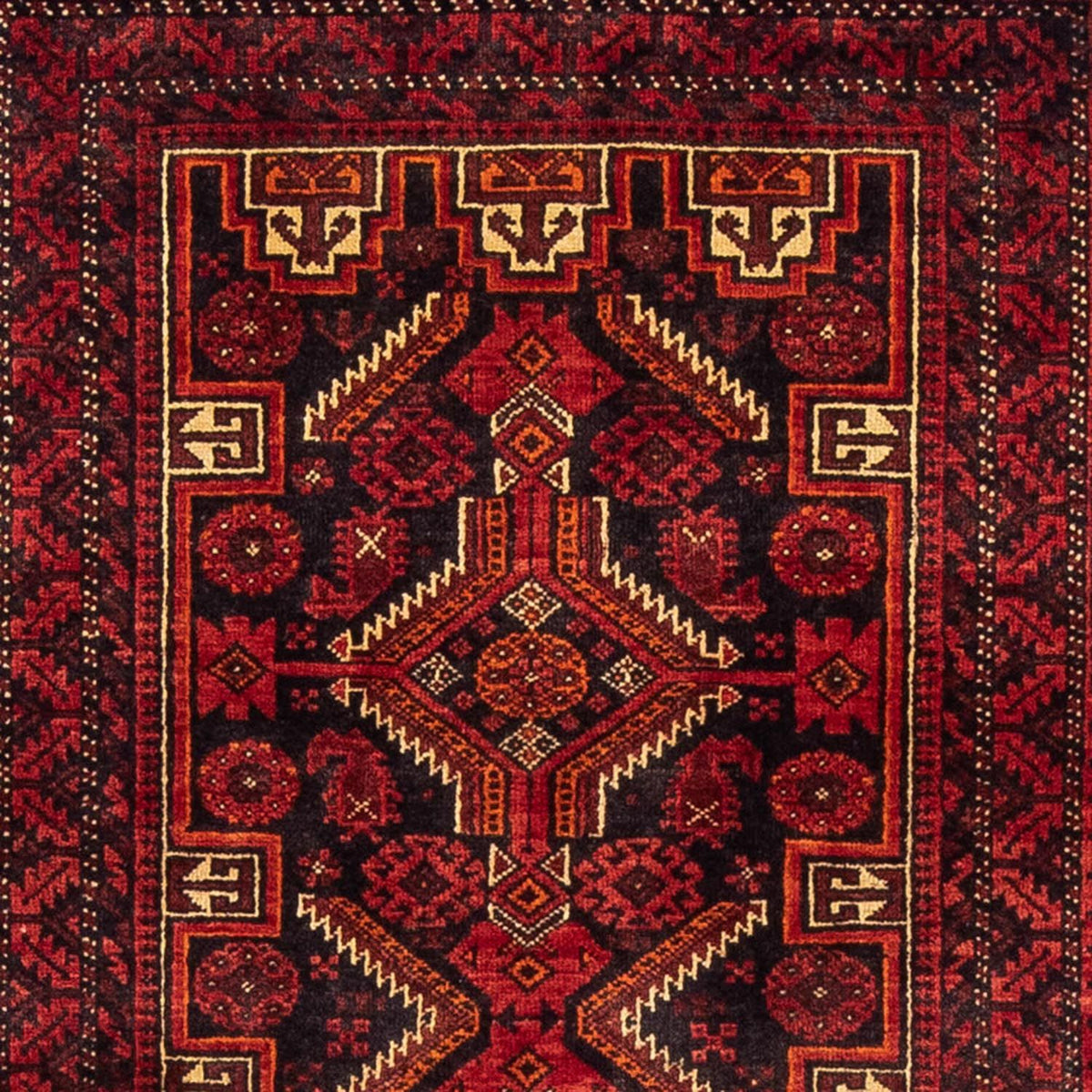 Loper Baluch tapijt - 195 x 89 cm - donkerrood