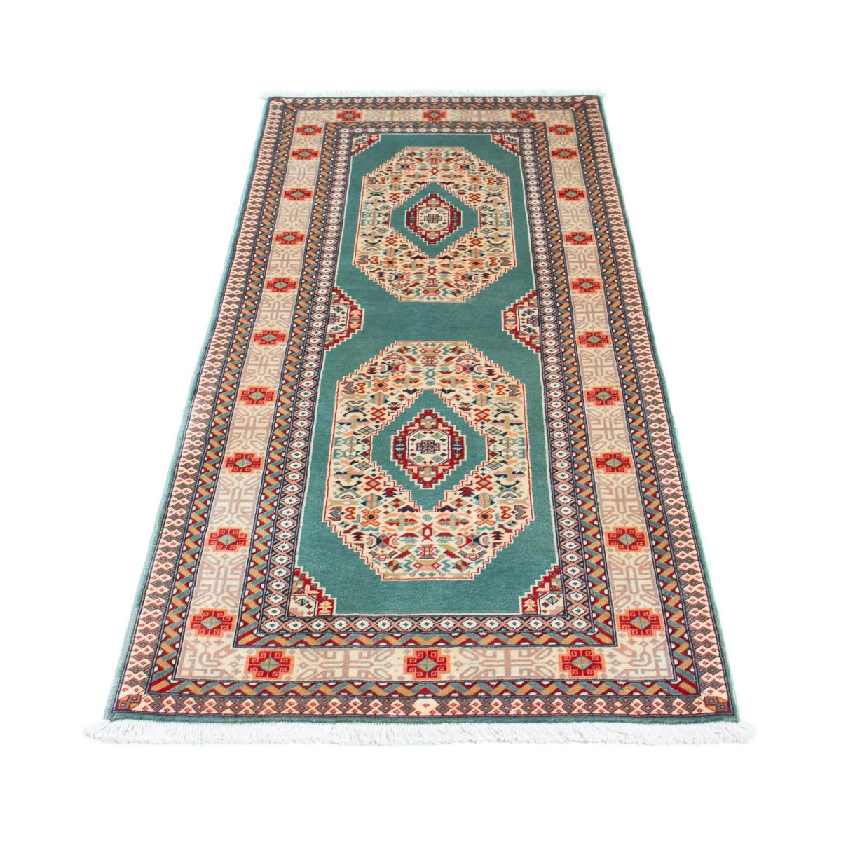 Loper Perzisch tapijt - Tabriz - Royal - 187 x 70 cm - turkoois