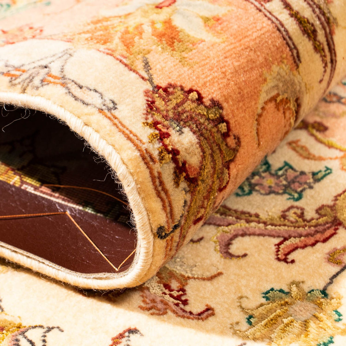 Loper Perzisch tapijt - Tabriz - Royal - 314 x 87 cm - lichtbruin