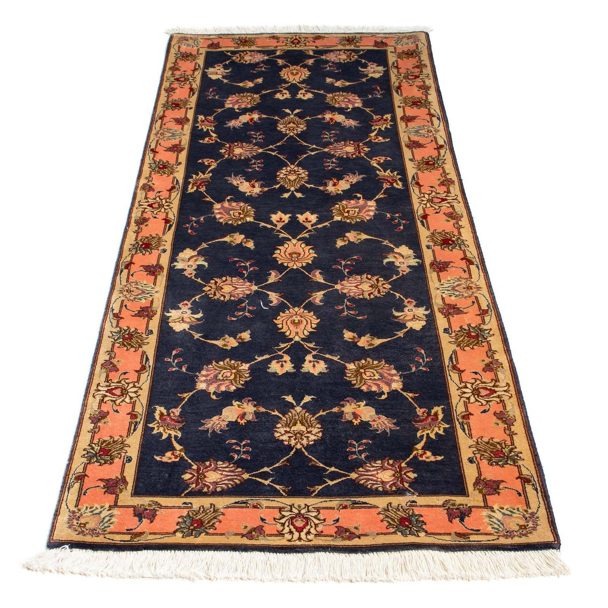 Loper Perzisch tapijt - Tabriz - Royal - 198 x 75 cm - donkerblauw