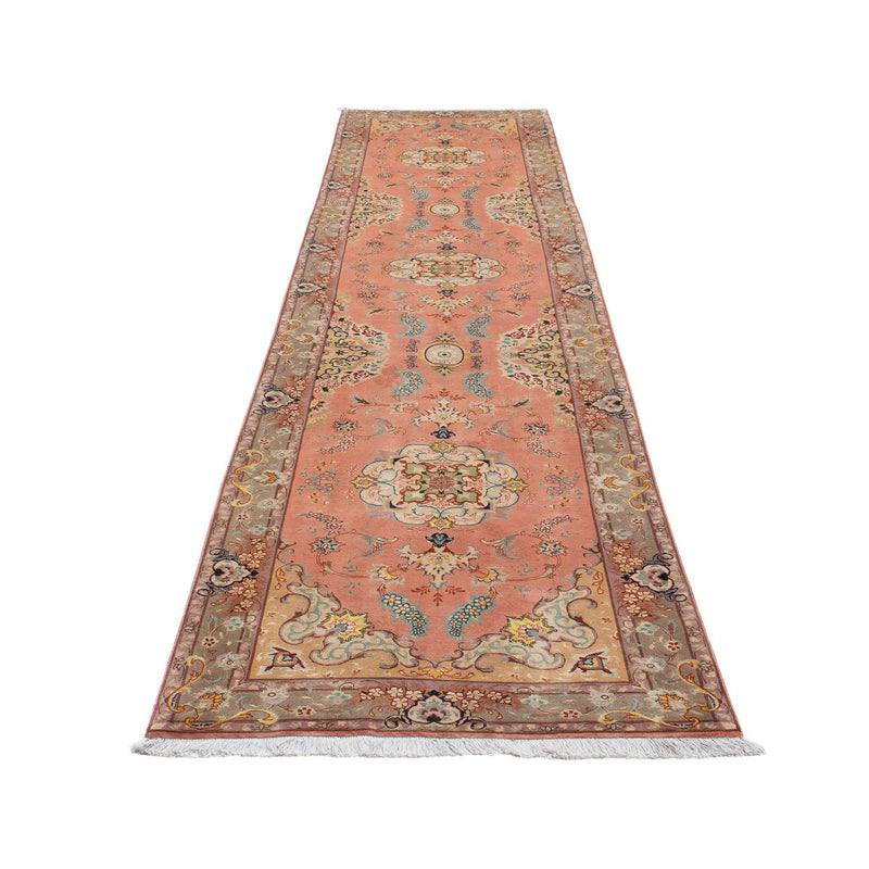 Loper Perzisch tapijt - Tabriz - Royal - 389 x 93 cm - licht rood