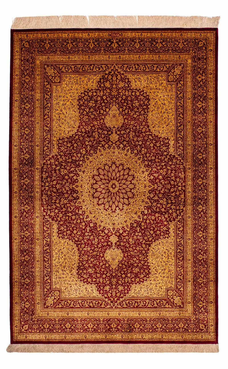 Zijden tapijt - Ghom Silk - Premium - 188 x 130 cm - beige