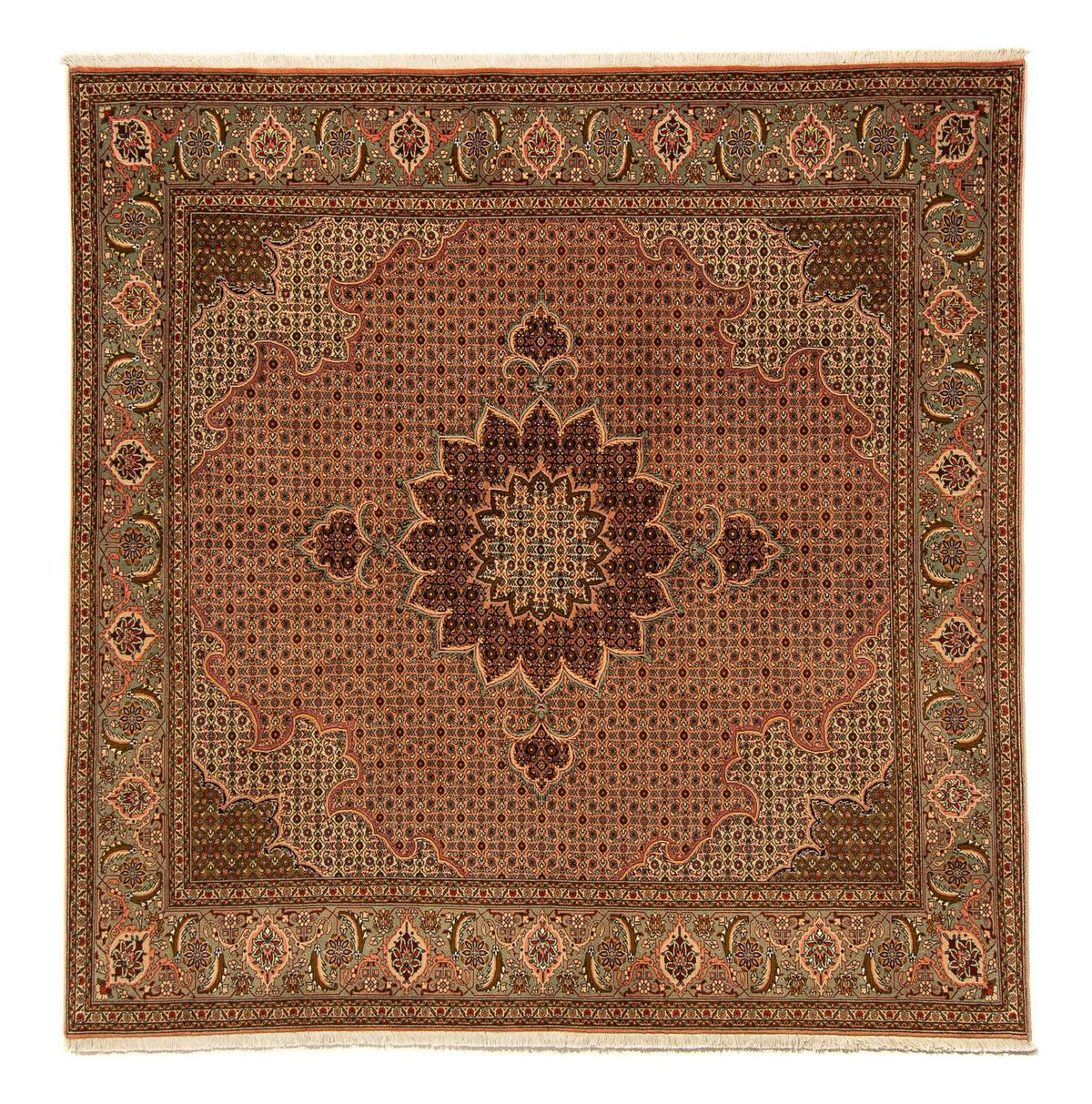 Perzisch tapijt - Tabriz vierkant  - 206 x 206 cm - bruin