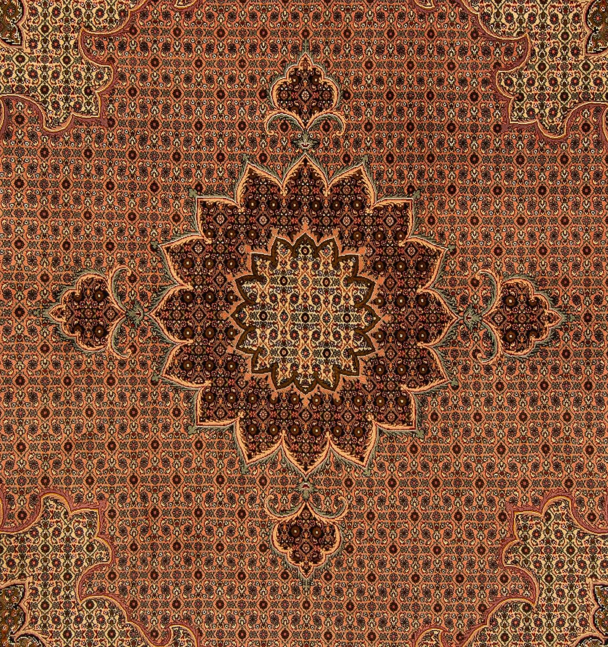Perzisch tapijt - Tabriz vierkant  - 206 x 206 cm - bruin