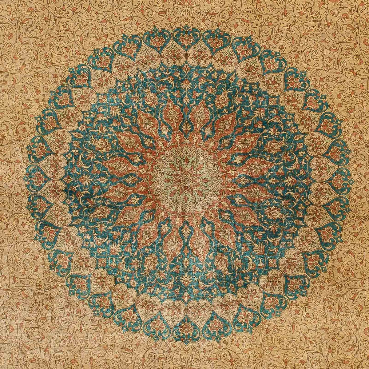 Zijden tapijt - Ghom Silk - Premium - 188 x 130 cm - beige