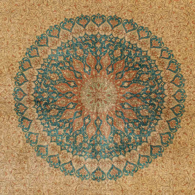 Zijden tapijt - Ghom Silk - Premium - 188 x 130 cm - beige