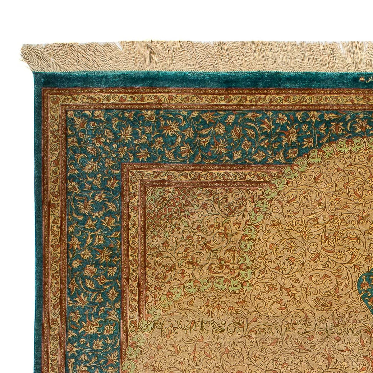 Zijden tapijt - Ghom Silk - Premium - 188 x 130 cm - beige