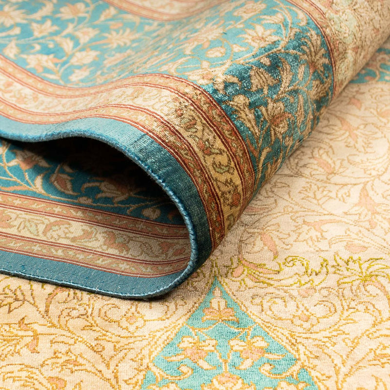 Zijden tapijt - Ghom Silk - Premium - 188 x 130 cm - beige