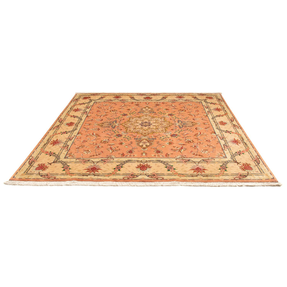 Perzisch tapijt - Tabriz - Royal vierkant  - 204 x 192 cm - licht rood