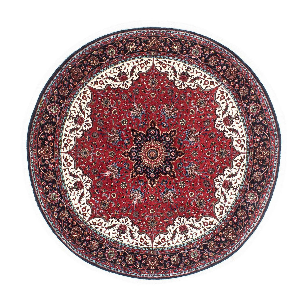 Perzisch tapijt - Bijar rond  - 150 x 150 cm - donkerrood