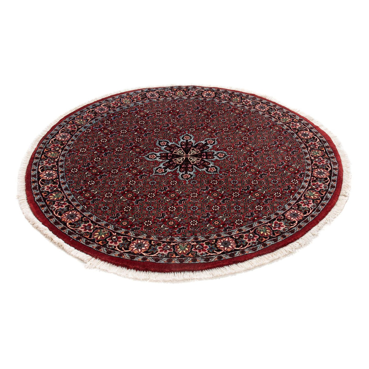 Perzisch tapijt - Bijar rond  - 120 x 120 cm - donkerrood