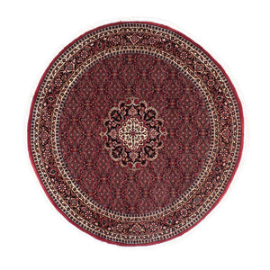 Perzisch tapijt - Bijar rond  - 154 x 154 cm - donkerrood