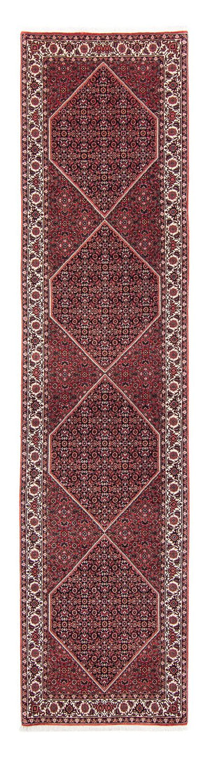 Loper Perzisch tapijt - Bijar - 350 x 83 cm - donkerrood