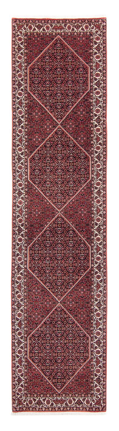 Loper Perzisch tapijt - Bijar - 350 x 83 cm - donkerrood